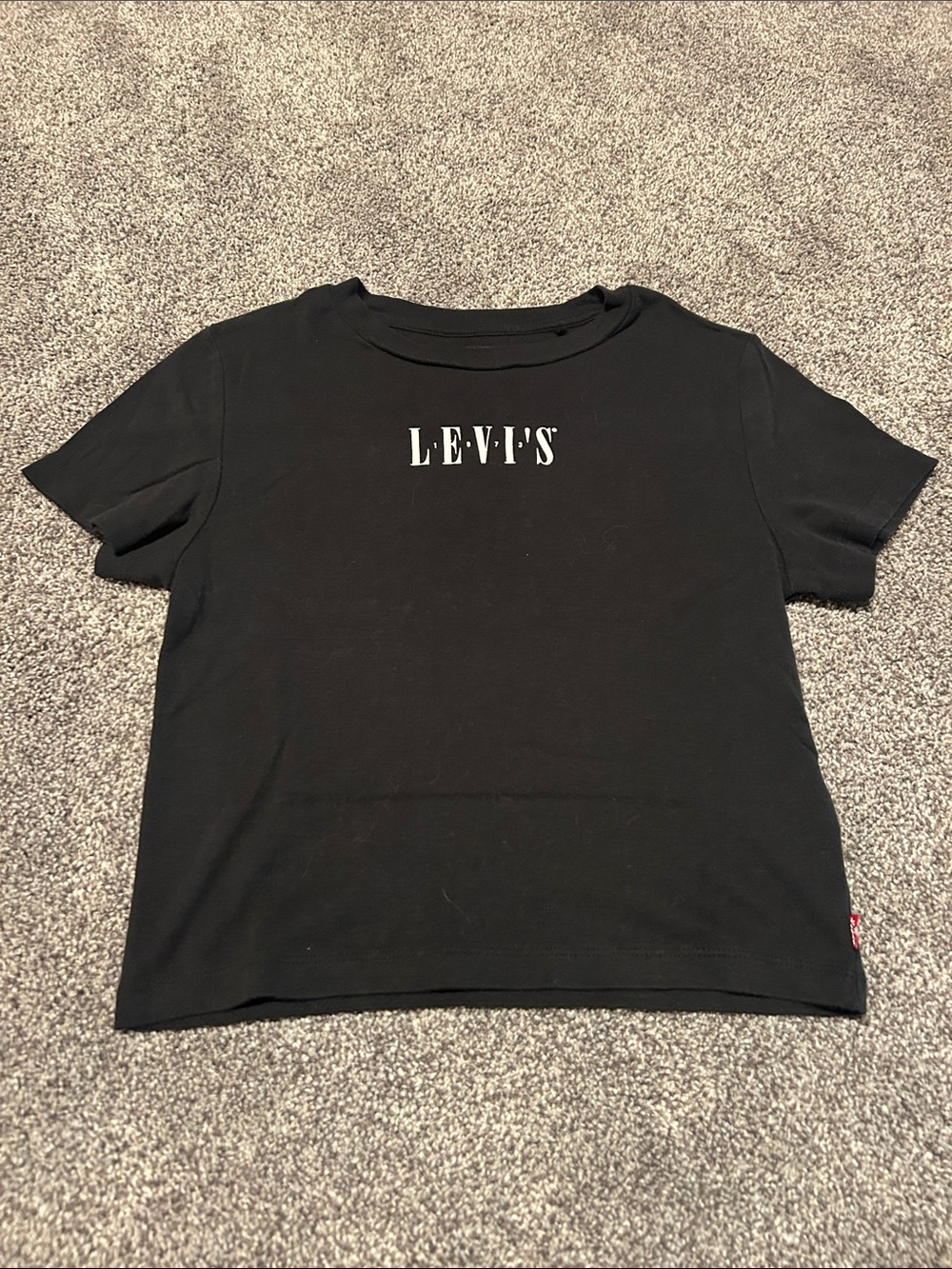 Levi's Black Baby Tee with White Lettering